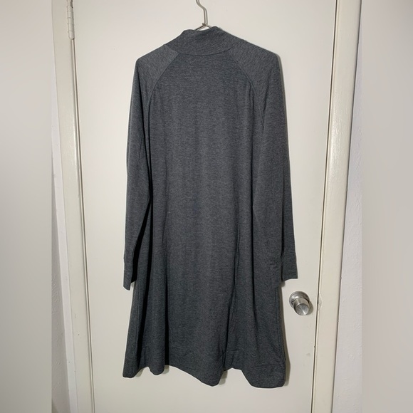 Cuddl duds, gray, long sleeve ,midi, zip neck, mock turtleneck dress. XL - Picture 6 of 6